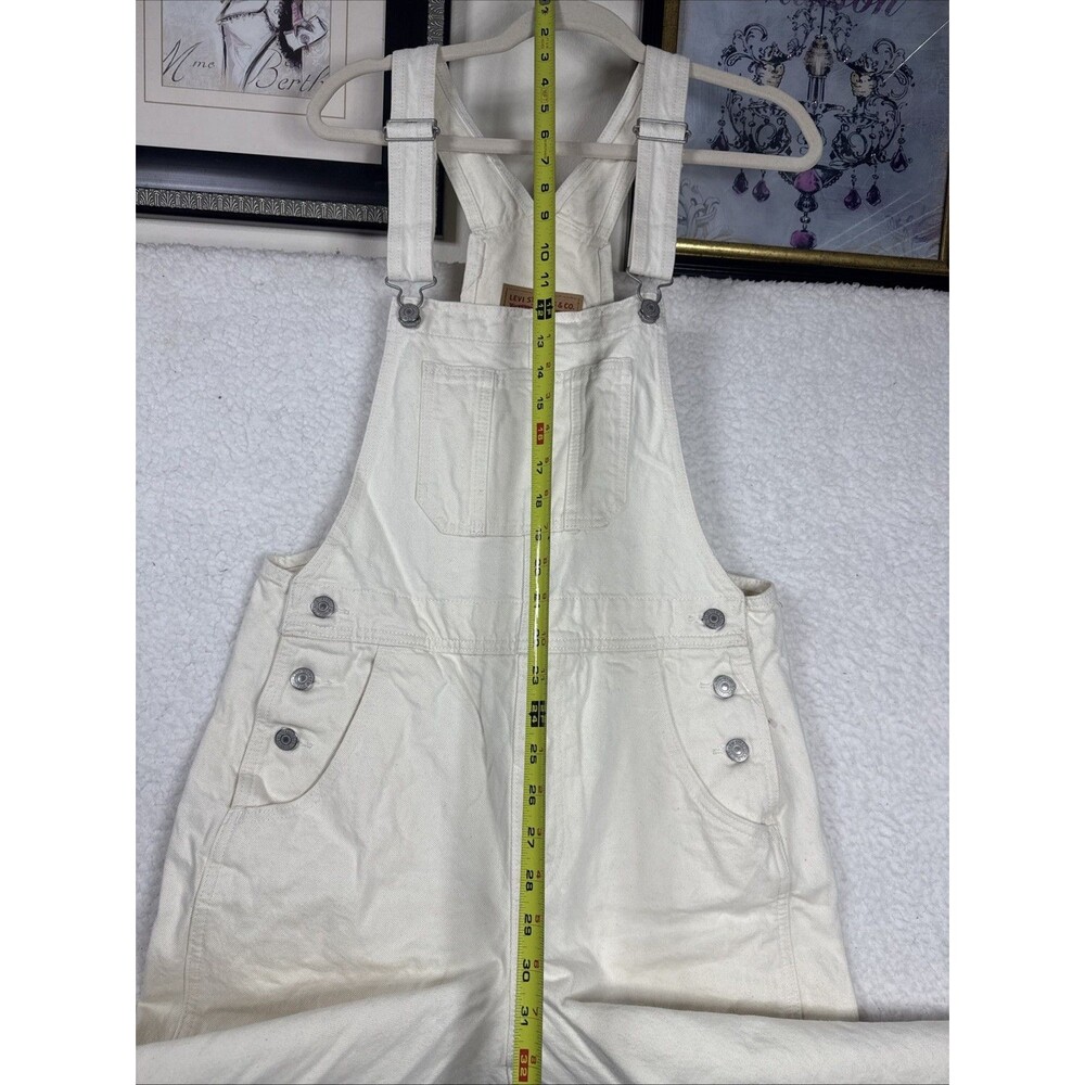 (Q1) NWT Levi's Women's Utility Loose Cream Denim Overall Easy Ecru-Natural,Sz M - Picture 9 of 16